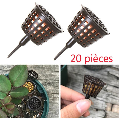 20 pezzi di cestini per fertilizzanti per bonsai, contenitore per fertilizzanti a lento rilascio, mini, automatico, 4x3 cm
