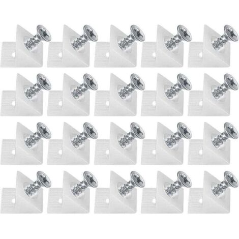20 pezzi di cunei in plastica per cassetti di mobili, staffe di fissaggio, stabilizzatori del connettore posteriore, connettore inferiore del cassetto con viti, per riparare ripiani di mobili cedevoli