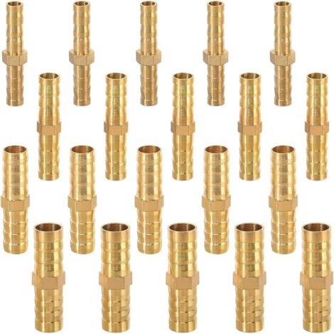 20 pezzi di raccordo per tubo flessibile del carburante, raccordo per tubo del carburante, portagomma in ottone, per tubi tracheali (6 mm/8 mm/10 mm/12 mm)