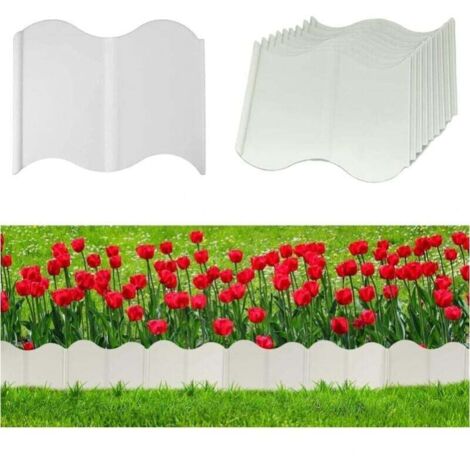 20 pezzi di recinzione decorativa da giardino bianca, 14x15 cm, recinzione per prato e piante verdi