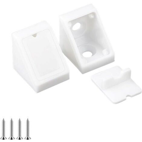 20 pezzi di supporti angolari per mensole, staffe angolari in plastica, connettori per mobili, con viti, staffe per mensole, connettore angolare