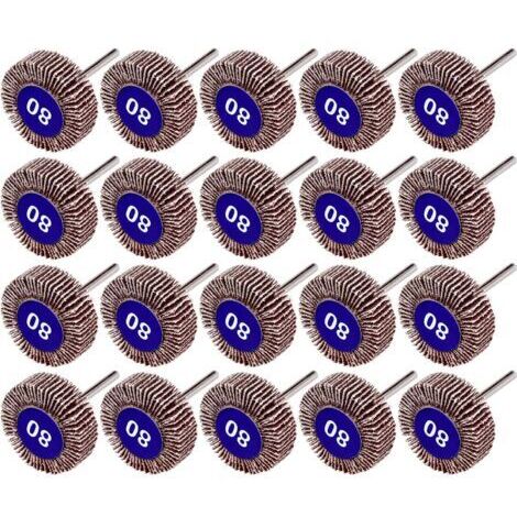 20 pezzi disco abrasivo con lamelle, granulazione 80, per strumenti rotanti come Dremel