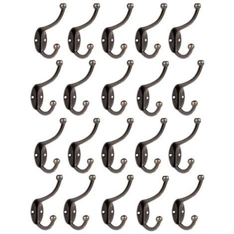 20 pezzi ganci appendiabiti da parete vintage, ganci per cappelli in metallo unici, retrò, in acciaio inox con viti per appendiabiti da cucina, bagno (rame)
