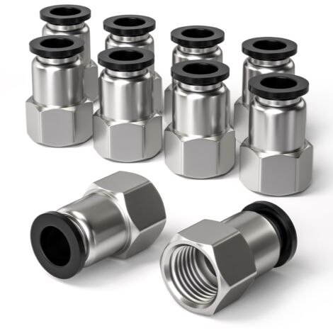 20 pezzi manicotto in cartone da 6 mm di diametro esterno x raccordo pneumatico passante femmina BSP da 1/4", adattatore per linea aria a sgancio rapido PCF6-02