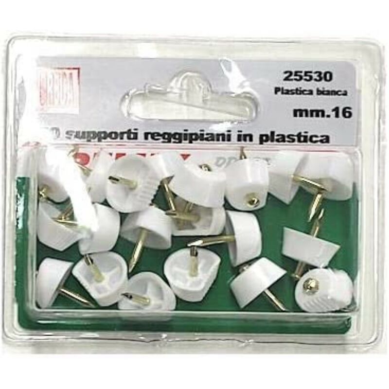 Image of 20 pezzi - supporti reggipiano in plastica bianca completo di chiodo Ø16MM