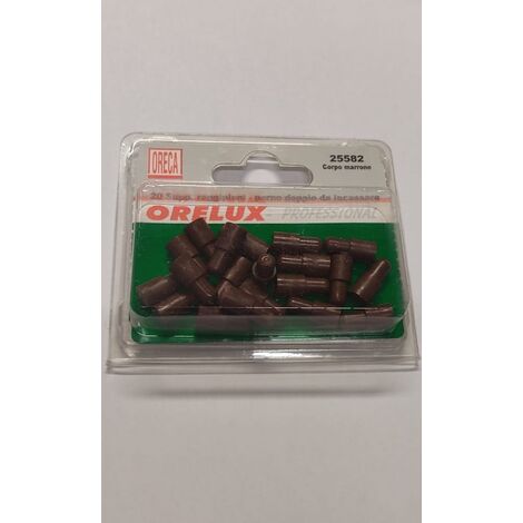 20 PEZZI - SUPPORTI REGGIPIANO IN PLASTICA MARRONE CON PERNO DOPPIO DA INCASSARE - 6-8MM
