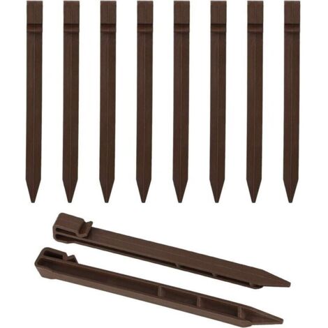 20 picchetti di ancoraggio a terra in plastica da 24 cm - Picchetti di ancoraggio a terra - Picchetti di ancoraggio da giardino - Picchetti di fissaggio per bordure da giardino, patio, tende