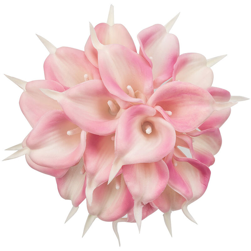 20 Pièces Artificielle Calla Lily Latex Fleurs Artificielle Mariée Mariage Bouquet pour Domicile Mariage Fête Maison Décorations Groofoo rose)
