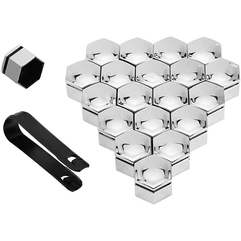 20 PièCes Capuchons de éCrou de Roue de Voiture pour Renault TWINGO Logan KADJAR, Hexagonal Pneu Boulon Cache éCrou Protection AntipoussièRe
