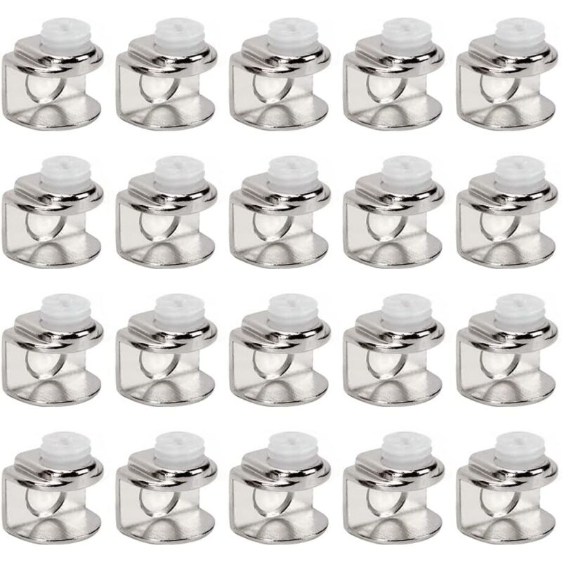 Aougo - 20 Pièces de pinces à verre,support etagere verre,Fixations Réglable Support peuvent installer de verre de 4 à 9 mm d'épaisseur