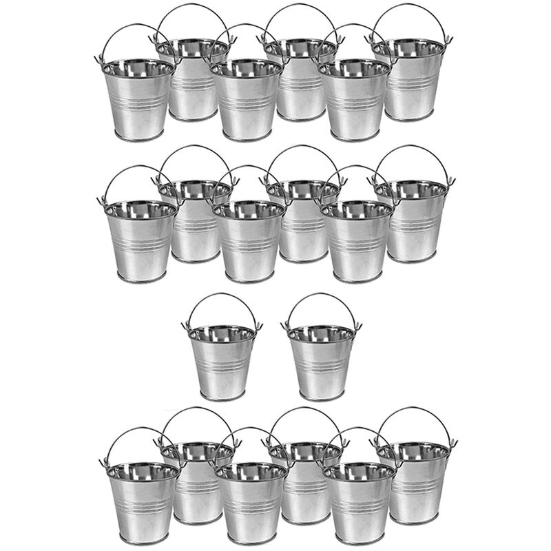 20 PièCes Mini Seau en MéTal Portable Pot de Vases JardinièRes Belle BoîTe à Bonbons pour la DéCoration de la de FêTe de Mariage