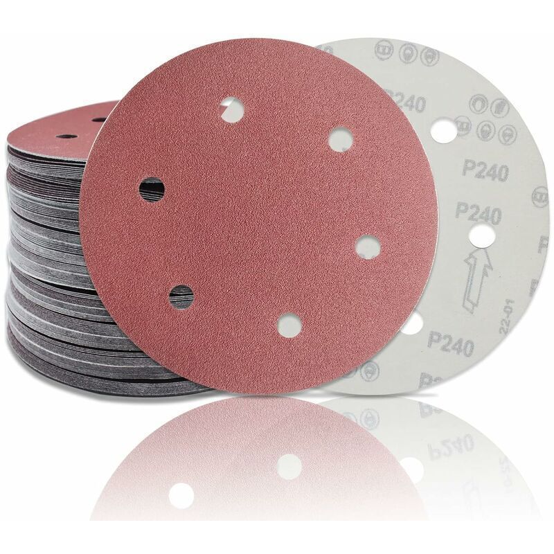 20-piece 225mm Abrasive Disc, 80 Grit Sanding Disc for Long Neck Sanders, 6-Hole Drywall Grinders, Round Sandpaper