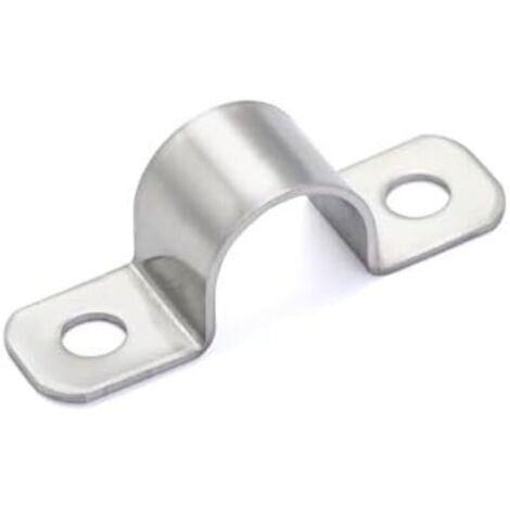20 Pièce Clips Câble 2 Trous fixation pour tube Acier inoxydable 304 accroche cable taille mini fixation câble électrique pour la fixation des fils Ø 10 mm
