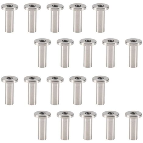 20-Piece Stainless Steel Protective Sleeve Kit with Eyelet for 1/8 Inch Rope, Railing Cable, DIY Balustrade T316 Marine Grade