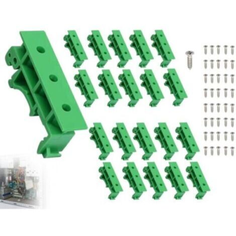 20 pièces (10 jeux) Kit d'adaptateurs pour Rail DIN.Support de Montage de Circuit imprimé.Adaptateur de Montage sur Rail DIN PCB.Clip de Support de Support de Montage avec 40 vis