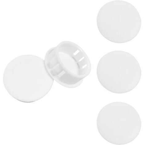 20 Pièces 12mm Bouchons en Plastique Rond, Cache Trou Meuble, Blanc, Bouchon de Trou de Percage pour Verrouillage Trou Meubles