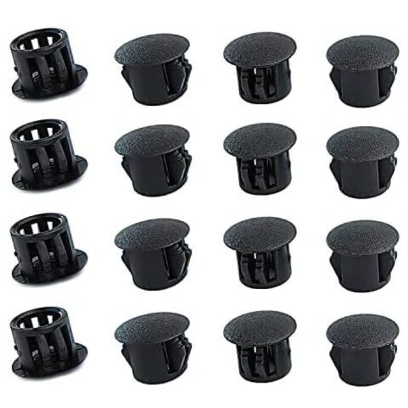20 Pièces 12mm Bouchons en Plastique Rond, Cache Trou Meuble, Cache Trou Plastique, Noir, Bouchon de Trou de Percage pour Verrouillage Trou Meubles