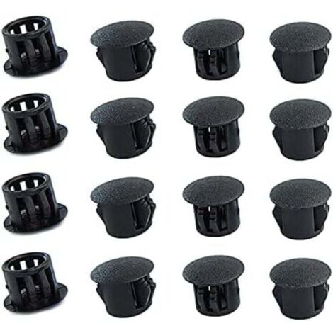 20 Pièces 12mm Bouchons en Plastique Rond, Cache Trou Meuble, Cache Trou Plastique, Noir, Bouchon de Trou de Percage pour Verrouillage Trou Meubles