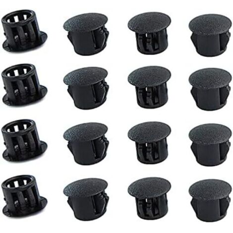 20 Pièces 12mm Bouchons en Plastique Rond, Cache Trou Meuble, Cache Trou Plastique, Noir, Bouchon de Trou de Percage pour Verrouillage Trou Meubles