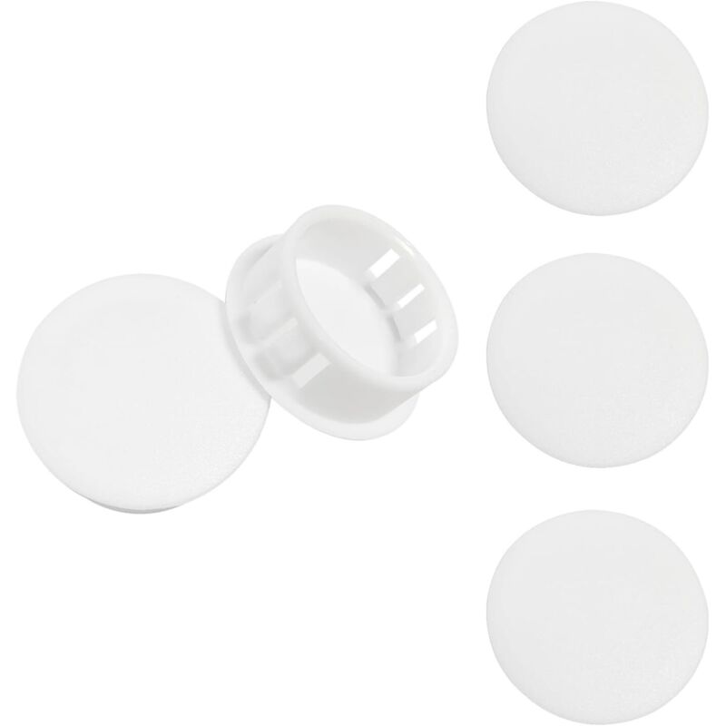 20 Pièces 15mm Bouchons en Plastique Rond, Cache Trou Meuble, Blanc, Bouchon de Trou de Percage pour Verrouillage Trou Meubles