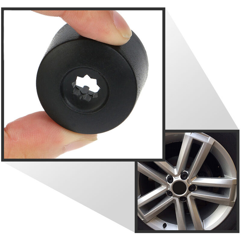 20 Pieces 17Mm Outil De Suppression De Capuchon De Boulon De Couverture D'Ecrou De Roue De Voiture Pour Vw Golf Bora Passat, Trou D'Etoile