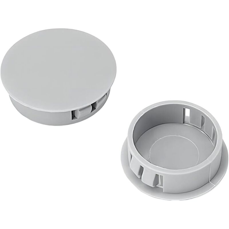 20 Pièces 19mm Bouchons en Plastique Rond, Cache Trou Meuble, Gris, Bouchon de Trou de Percage pour Verrouillage Trou Meubles