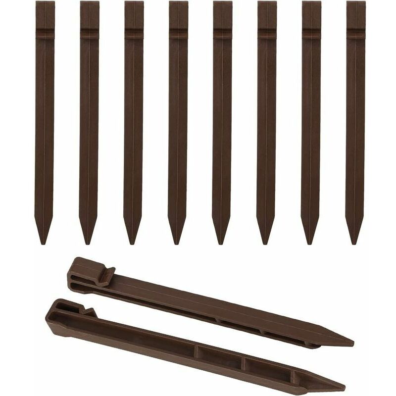 20 pièces 24cm piquets d'ancrage au sol en plastique piquets d'ancrage au sol piquets d'ancrage de jardin piquets de fixation pour bordure de jardin