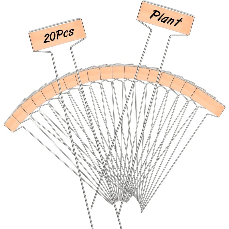 Shining House - 20 Pièces 25.5CM Haute Etiquette Jardin, Etiquette en Cuivre, Etiquette Potager, Etiquette Plante, Étiquette Métal