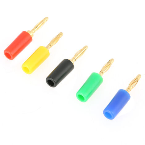 20 Pièces 2mm Montage sur Panneau Prise Banane Fiche Banane Jack Connecteur de Sondes de Test Couleurs Mélangées pour Amplificateur Instrument équipement Médical Haut-parleur