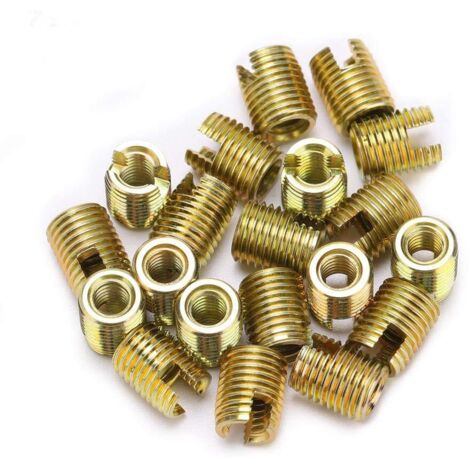 20 pièces 302 accessoires d'insertion de filetage autotaraudant en acier au carbone (intérieur M12  1.75 extérieur M16  1.5)