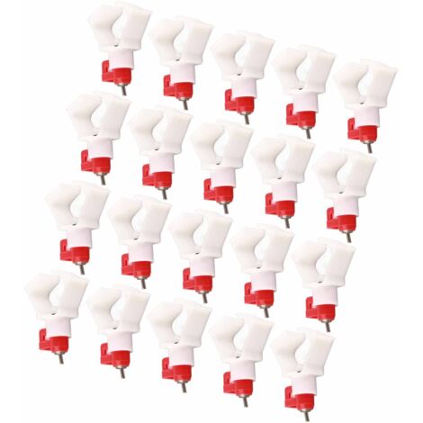 20 Pièces Abreuvoir Automatique pour Volailles, Bec à Tuyau Carré, Accessoires de Ferme pour Poulets