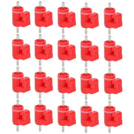 20 Pièces Abreuvoirs Tétines pour Volailles, Alimentation Automatique Rouge - Fournitures Ferme Avicole, Matériel Élevage