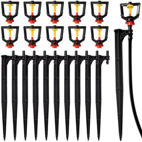 20 Pièces Accessoire irrigation, Buse atomisation 360 degrés, Piquet support tuyau, Pour jardin et serre