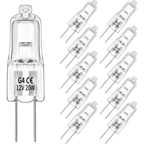 20 Pièces Ampoule Halogène G4 12V 20W 280LM, Ampoule Dimmable  Blanc Chaud, G4 Halogène Pour Hotte