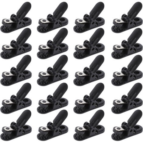 20 pièces attaches pour appareils auditifs, cordon de sécurité noir ABS, accessoires de remplacement pour porte-clip