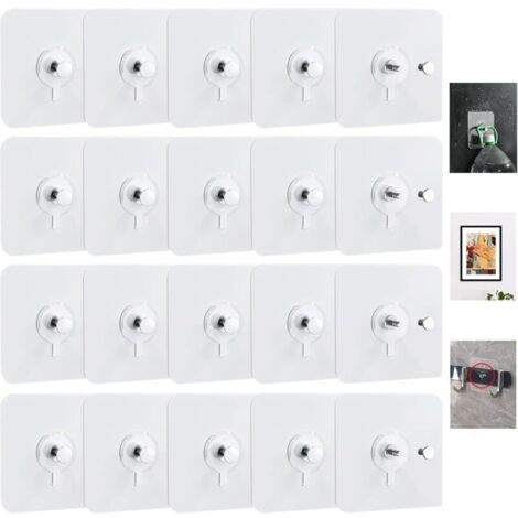20 Pièces Autocollants à vis Autocollants Crochets Pour Peintures Décoratives, Photos, mur Suspendu non Perçage, vis sans Couture, Kit étanche à l'huile résistant à l'huile Pour la Maison