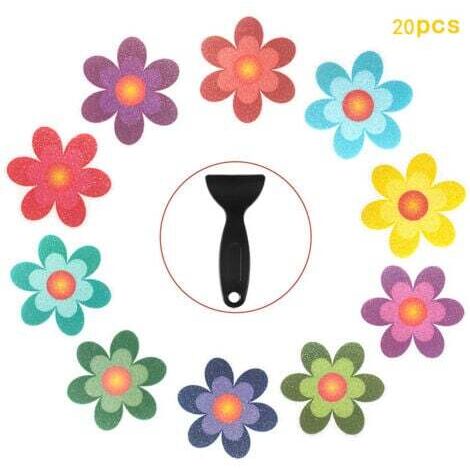 20 pièces autocollants antidérapants pour baignoire, sol de douche avec grattoir de qualité supérieure