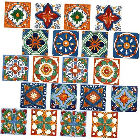 20 pièces Autocollants Carrelage Marocains Imperméables PVC pour Décoration
