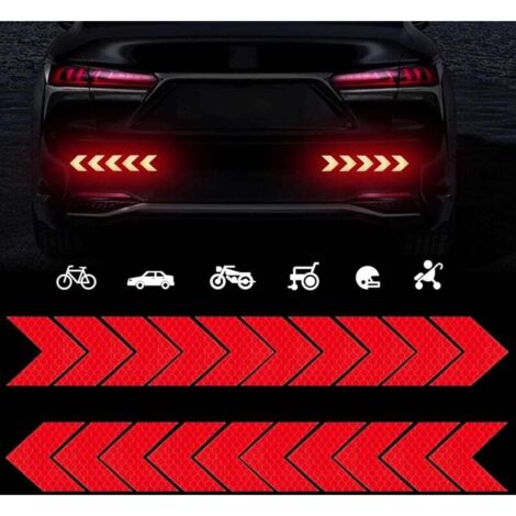 20 Pièces Autocollants Réfléchissants Haute Intensité pour Voiture Visibilité Nocturne Qualité Diamant Avertissement de Sécurité étanche pour Voiture Poussette de Moto (Rouge)