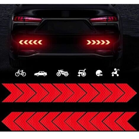 20 Pièces Autocollants Réfléchissants Haute Intensité pour Voiture Visibilité Nocturne Qualité Diamant Avertissement de Sécurité étanche pour Voiture Poussette de Moto (Rouge)