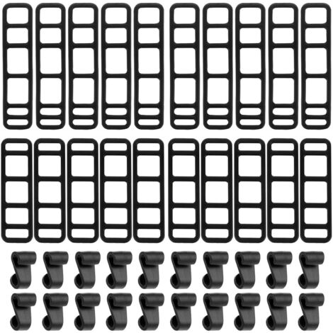 20 Pièces Bandes élastiques en silicone pour vélo, Avec petit crochet, Pour éclairage de vélo, lampe de poche, compteur kilométrique, haut-parleur avec boucle en S