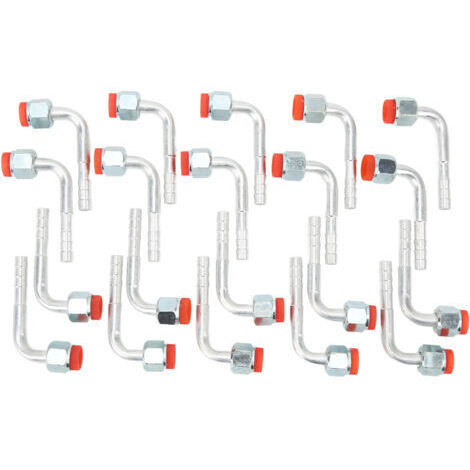 20 pièces Barb raccord coude écrou 90 degrés joint torique femelle climatiseur tuyau connecteur adaptateur Joint 3/8in.
