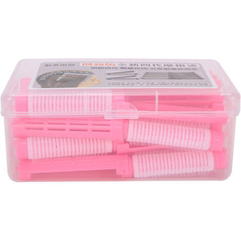 20 pièces Bigoudis à Frisottis Rouleaux Mèches Crépus Outil Coiffure Rose