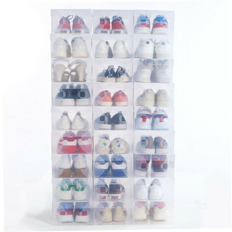 [20 pièces] boîte à chaussures transparente épaissie tiroir boîte à chaussures boîte à chaussures en plastique hommes et femmes boîte de rangement de chaussures boîte de rangement