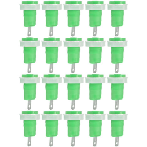 20 Pièces Bornes de Masse en Laiton 4mm, Connecteurs de Terre Soudables, Adaptateurs Prise Banane Sécurisés 1KV 32A Vert