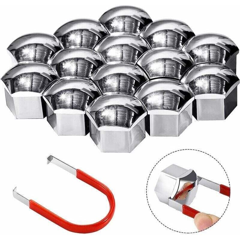 Image of 20 Pièces Bouchons d'Écrous de Roue Universels avec Outil de Retrait pour Voitures