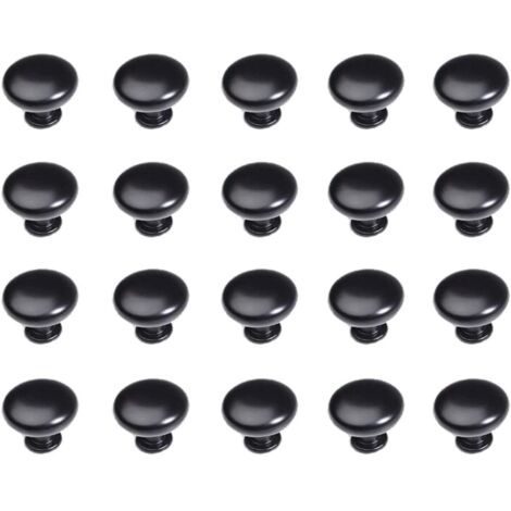 20 Pièces Boutons de Meubles, Boutons de Cuisine, Bouton de Meuble Noir, Poignée de Placard, Boutons de Porte de Tiroir pour Placard, Tiroir et Placard