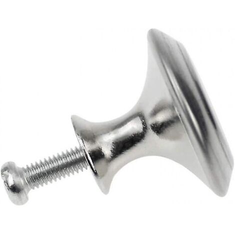 20 pièces boutons de porte d'armoire 27mm en acier inoxydable rond en forme de champignon poignée de traction avec 20 pièces vis pour cuisine salle de bain meubles de chambre