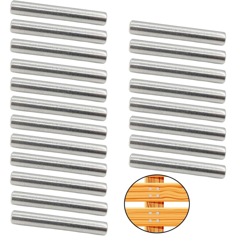 20 Pièces Broches Supports Tablette Outil, 6mm Goujon Broche, Goupilles Cylindriques, Chevilles Acier Inoxydable, pour la Porte, la Fenêtre, le Lit,