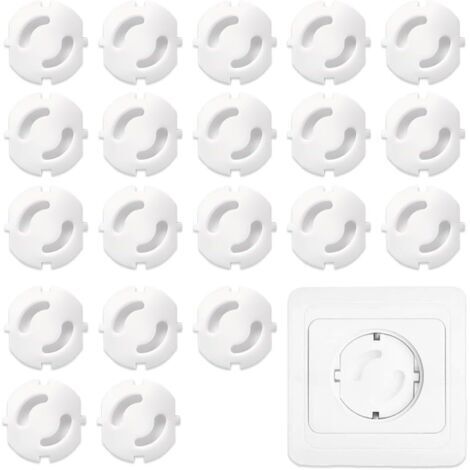 20 pièces Cache Bébé Securite Enfant et BébéProtection Prise Electrique Bebe Protege et Sécurité Domestique pour Enfants (Blanc)